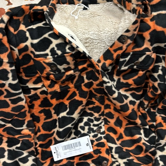 Sherpa Fleece Lined Flannel Shirt Jacket Warm Button (Sherpa Fleece Throughout) - Picture 4 of 4